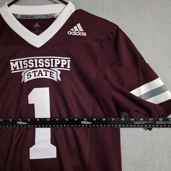 Adidas Mens #1 Mississippi State Bulldogs Maroon Football Jersey Size Small - Picture 3 of 12